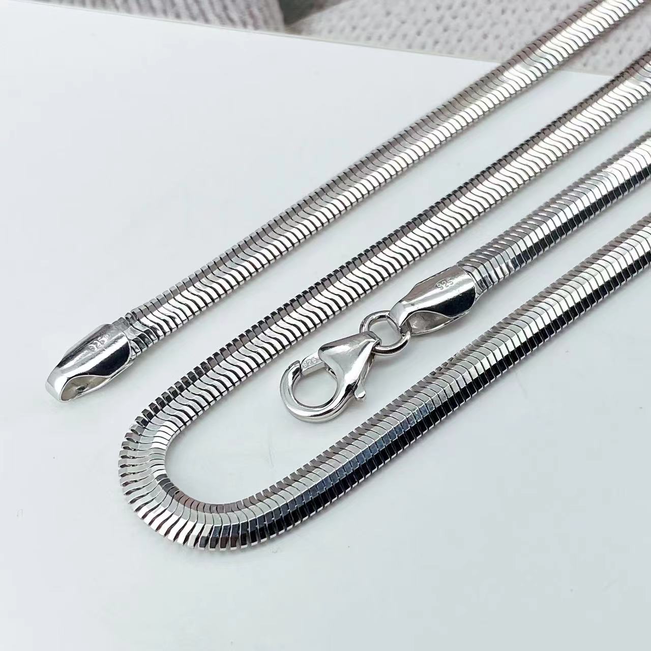 鸿聚隆 链子925银 NO029意大利进口工艺蛇骨链软蛇皮链精工时尚