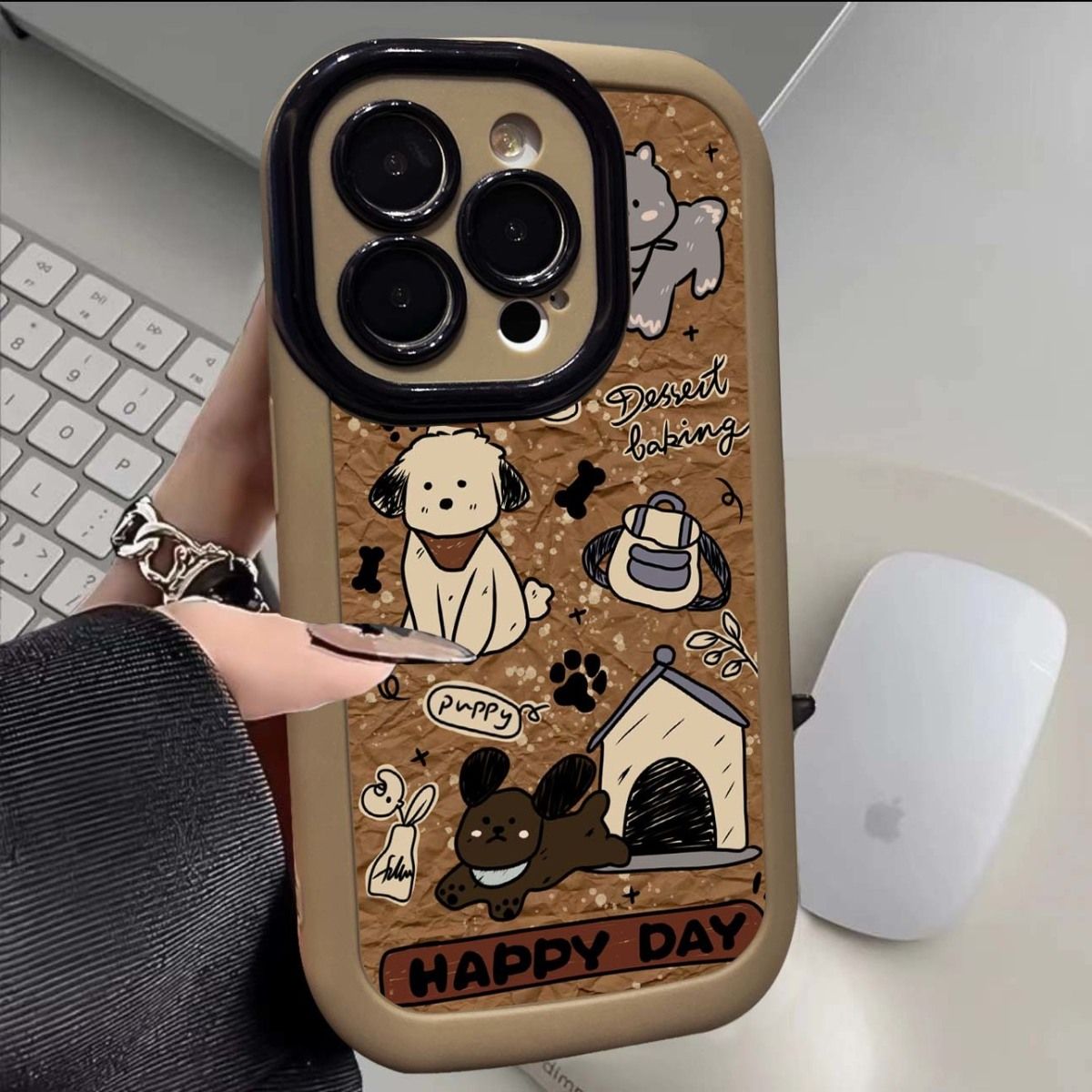 卡通小熊的一天苹果15手机壳iPhone14软13promax全包11防摔12液态