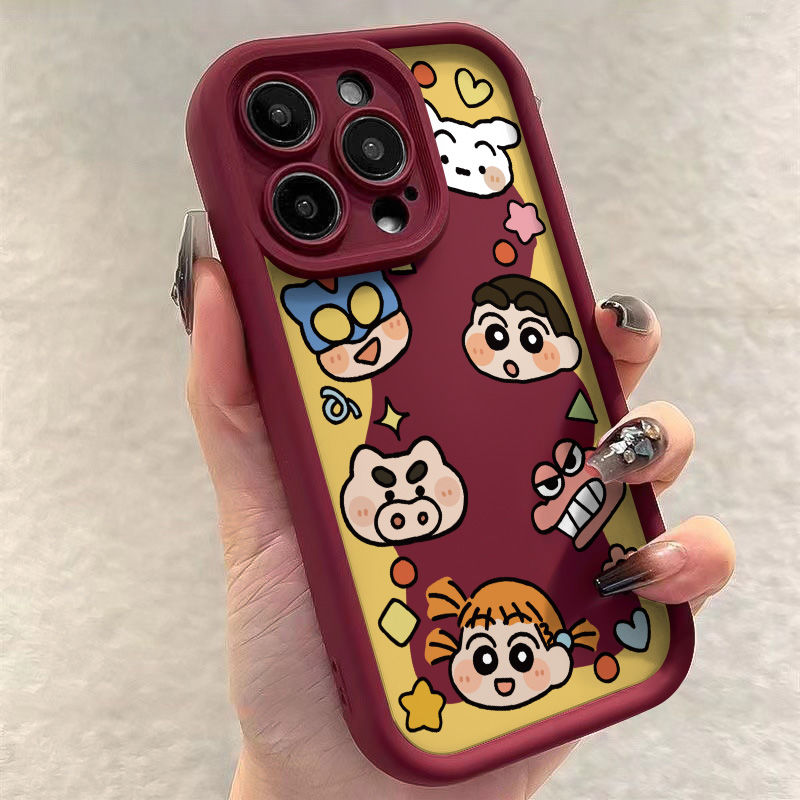 卡通黄边小超人苹果14手机壳iPhone13全包15防摔11软12promax磨砂