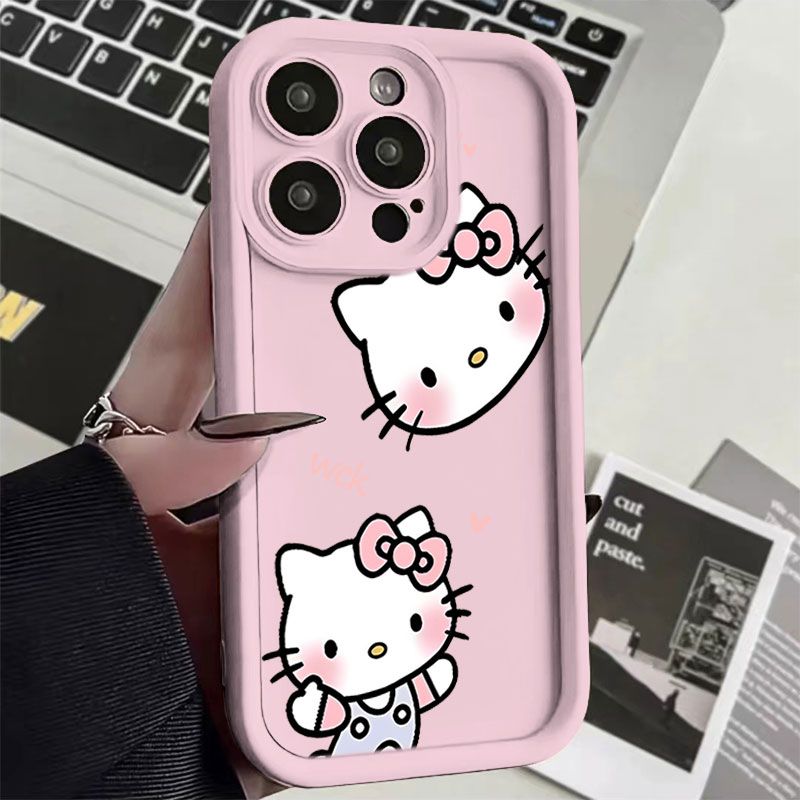 两只凯蒂猫苹果14手机壳iPhone13全包15防摔11软壳12promax磨砂8P