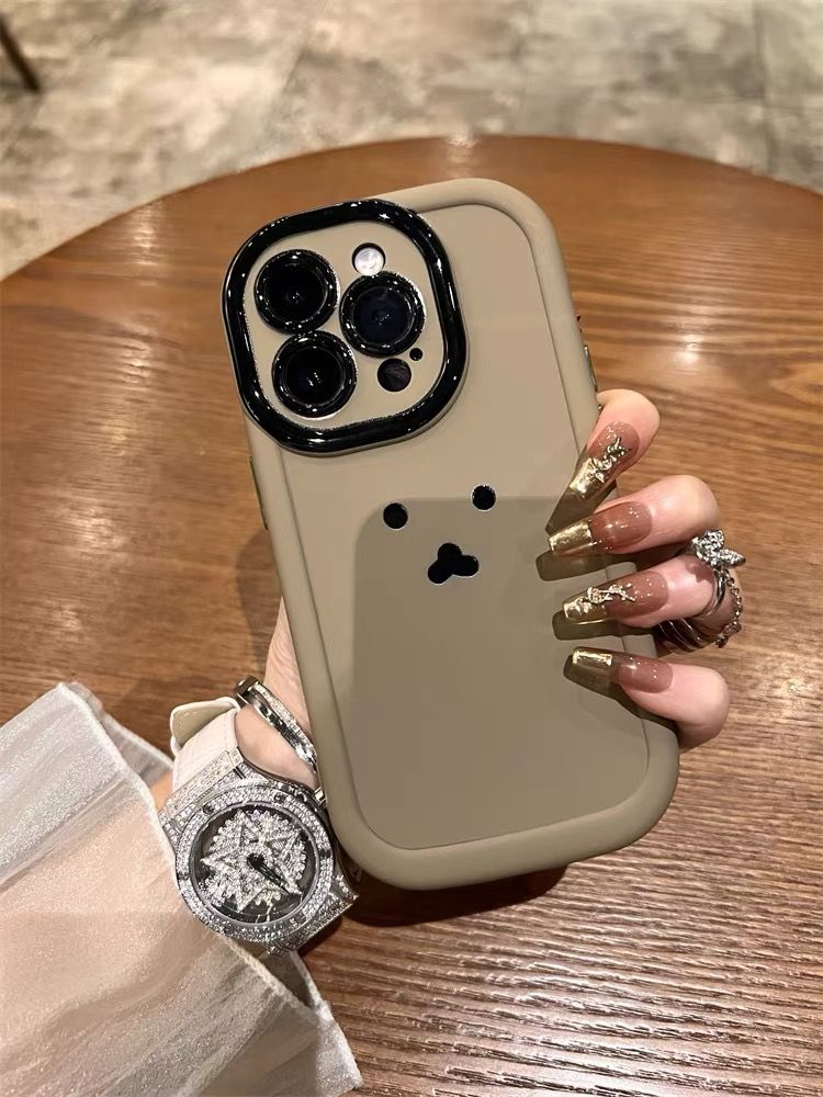 新款ins小熊表情iPhone15苹果13手机壳14全包11防摔12promax磨砂