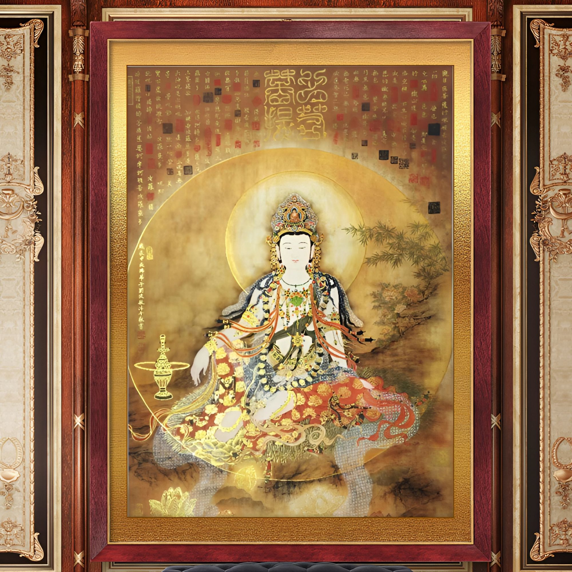 书法家刘洪泰先生作品《心若菩提水月造像》