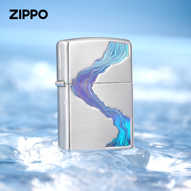 ZIPPO打火机太仓版川流不息个性防风网红送礼男士经典礼物TCJ1H1