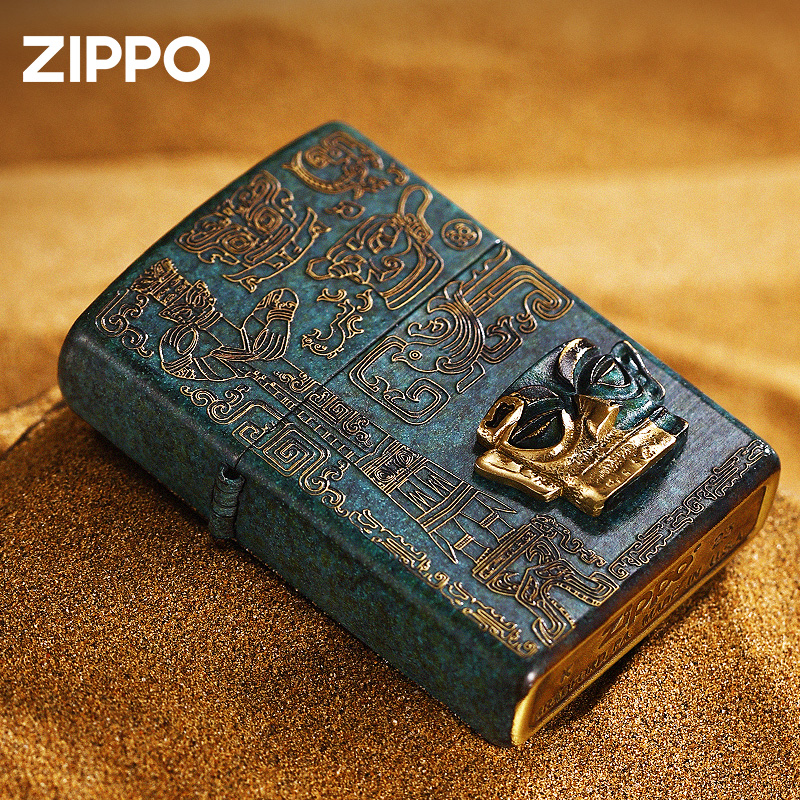ZIPPO打火机【青铜三星堆】中国设计师款国风男士送礼DYJ1X1H1