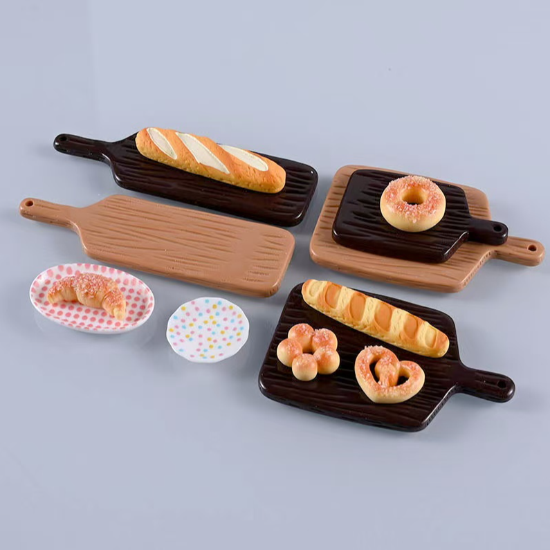 微缩食玩木质托盘迷你面包托盘