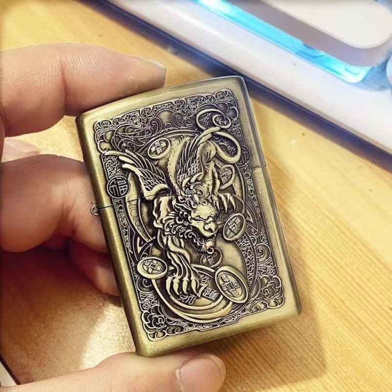 清仓处理个性创意老式怀旧煤油打火机防风复古青铜色经典时尚网红