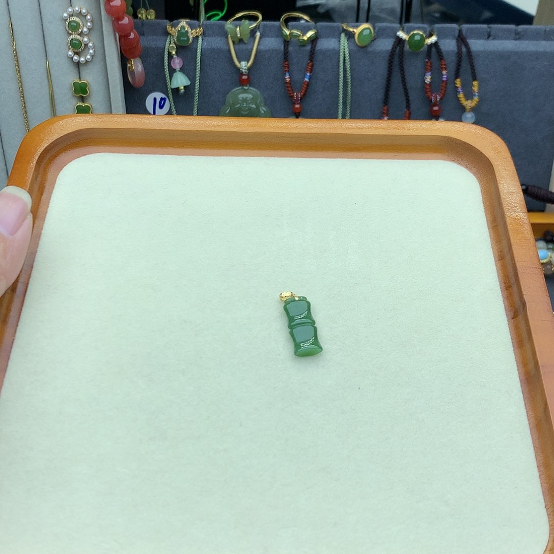 和田玉吊坠(不含链)银S925镶嵌