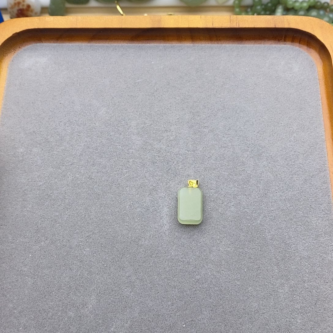 和田玉吊坠(不含链)银S925镶嵌