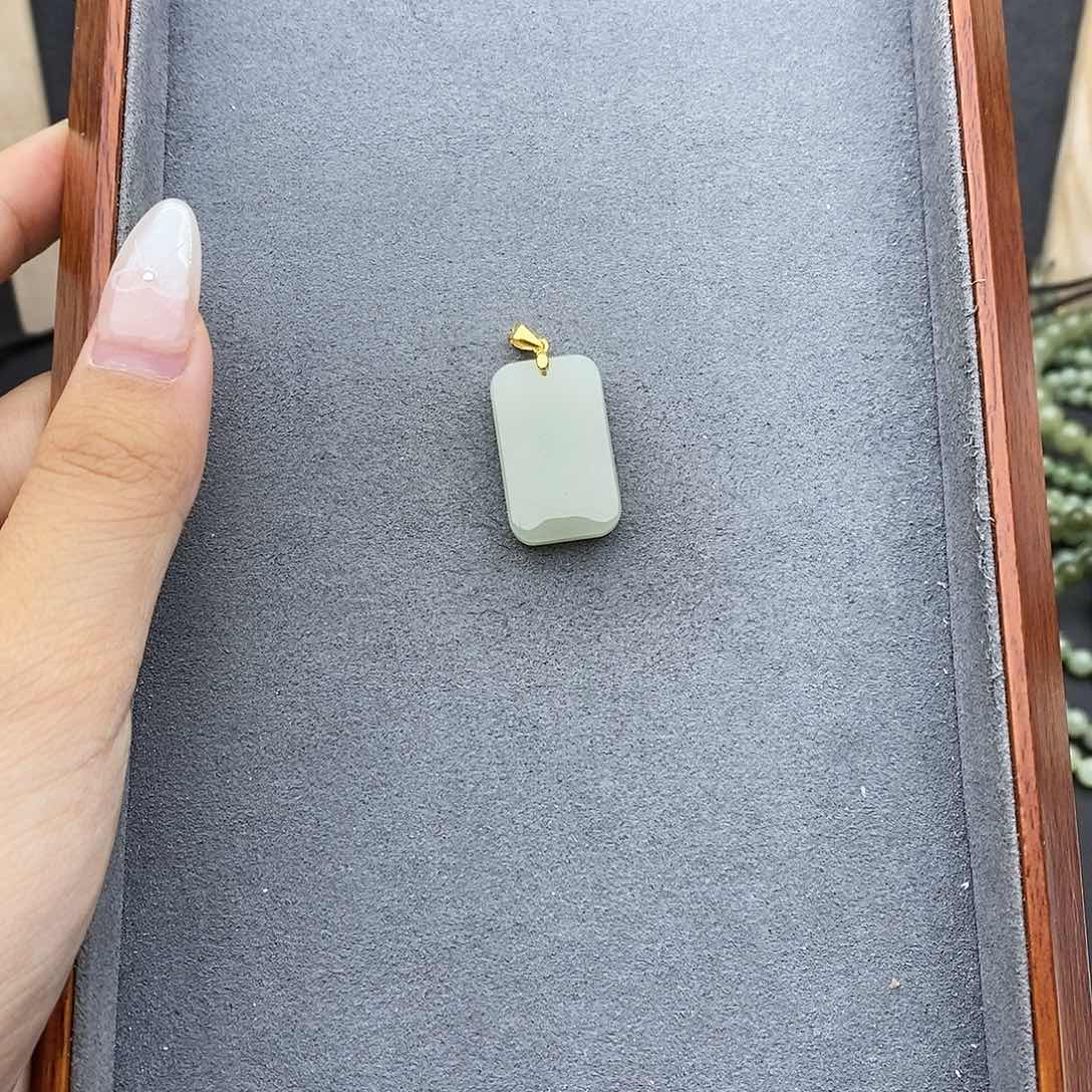 和田玉吊坠(不含链)银S925镶嵌