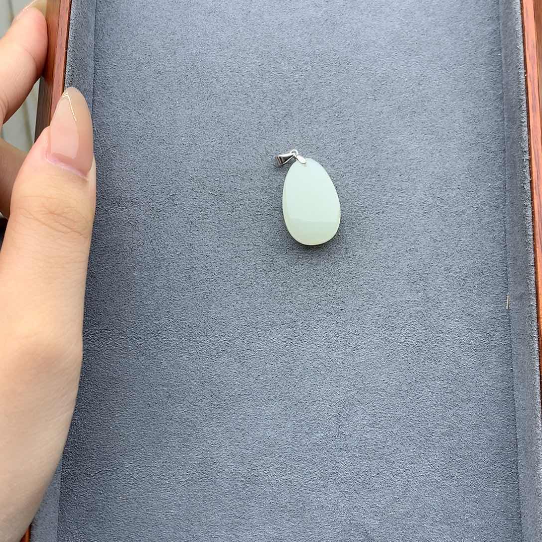 和田玉吊坠(不含链)银S925镶嵌