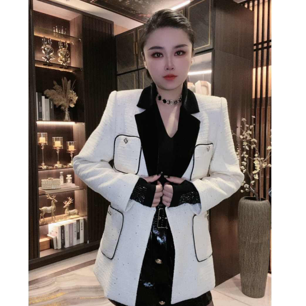 重工轻奢棉衣气质羊毛外套重工设计感时尚显瘦炸街小众设计师