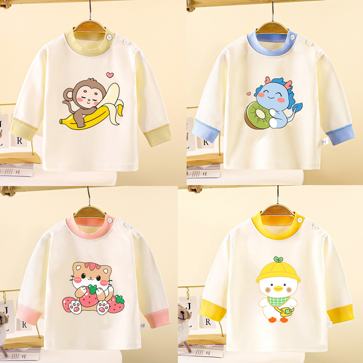 男童T恤长袖早秋儿童单件上衣纯棉女童衣服婴儿春秋宝宝打底衫内D