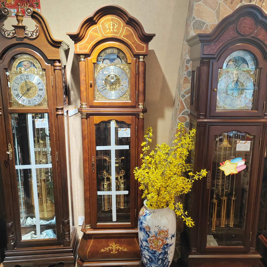 美时嘉椴木古典欧式工艺报时落地钟德国原装进口十二音簧机芯