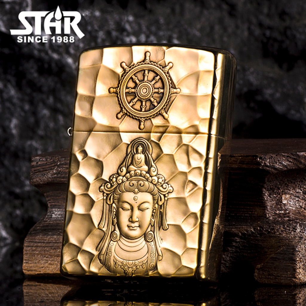 STAR801防风打火机原铜蚊版观心钢珠内胆防风款男士经典节送礼品