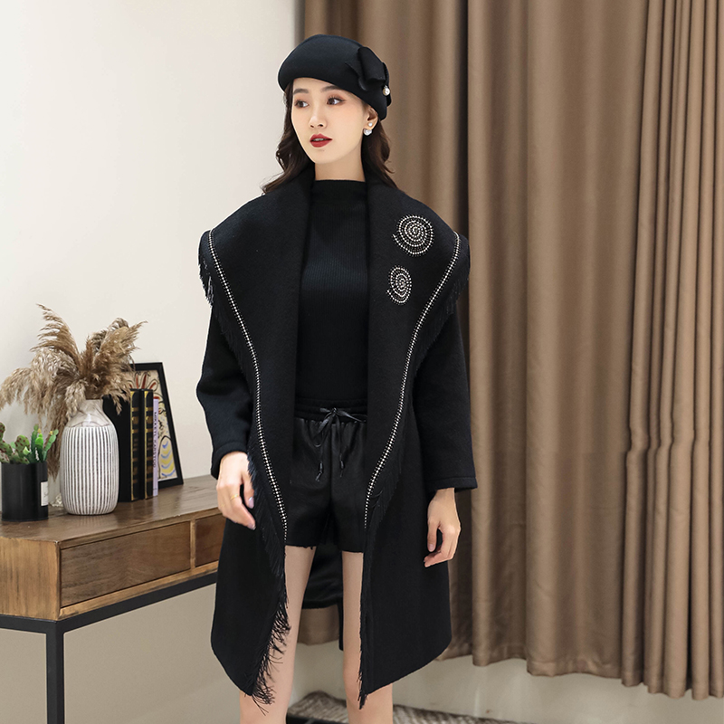 荣澜秋冬季新品6865#羊驼毛单面呢短款大衣外套妈妈装女装百搭
