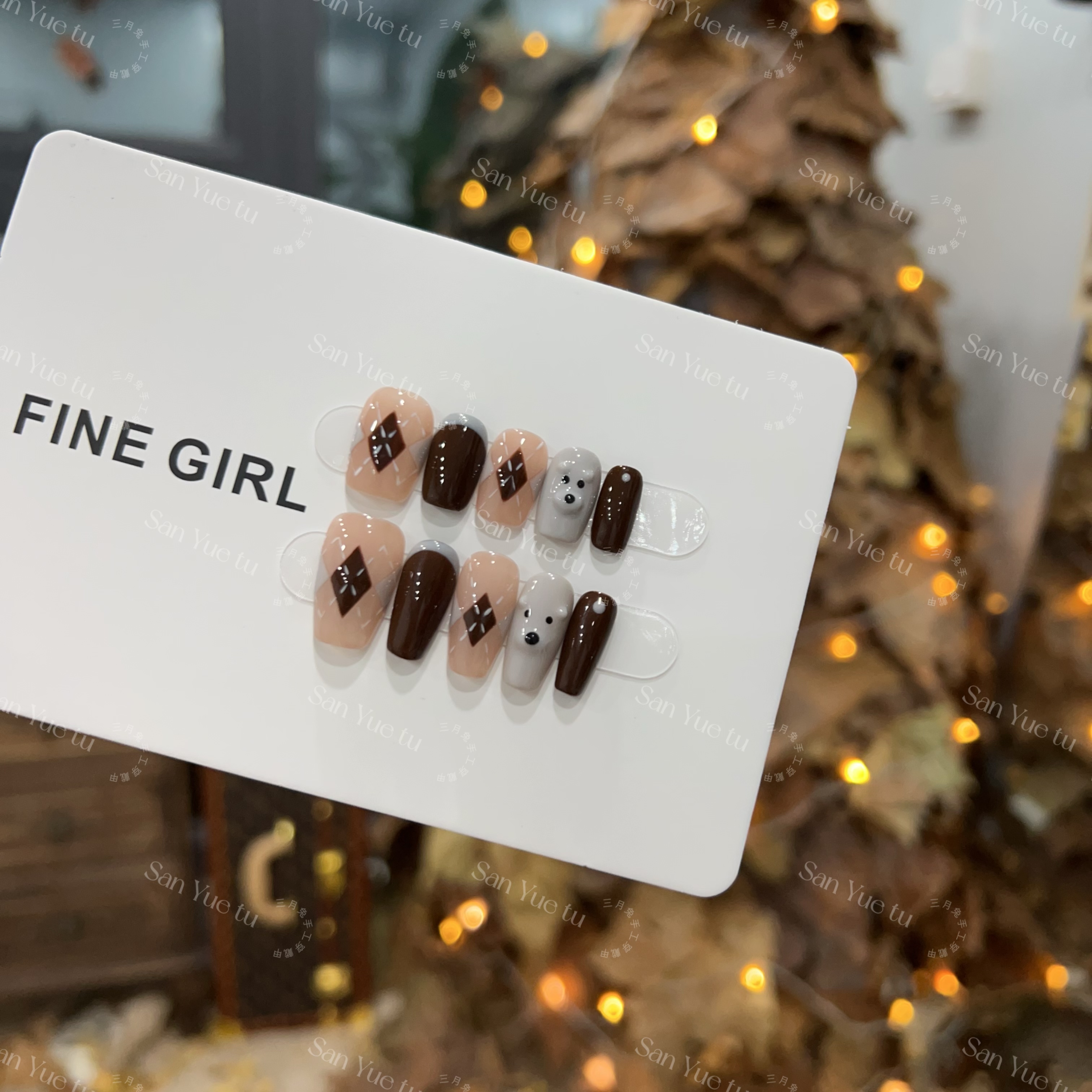 随机纯手工穿戴甲一副（联系客服备注尺寸）