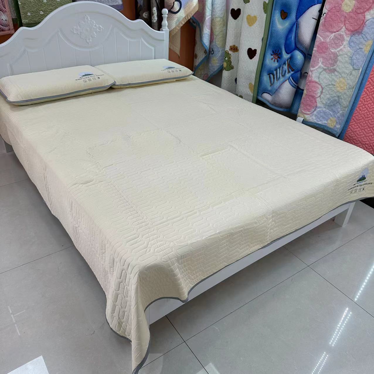 乳胶凉席三件套简约凉爽柔软亲肤床盖乳胶凉席枕套床盖