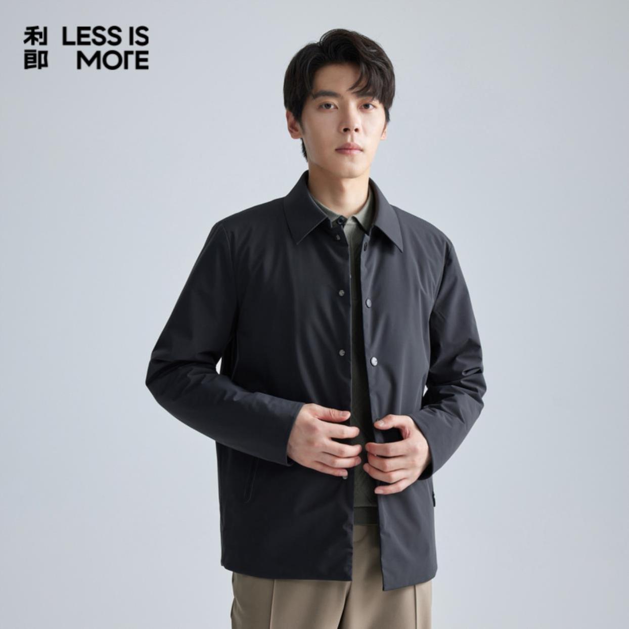 利郎【棉服行政夹克】男士秋冬季保暖翻领风衣防水抗风外套A4DMF001
