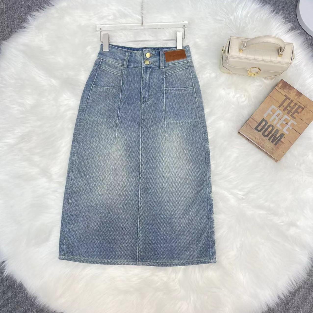 【1097】夏季新款韩版星空纹牛仔裙子女中长裙透气包臀显瘦