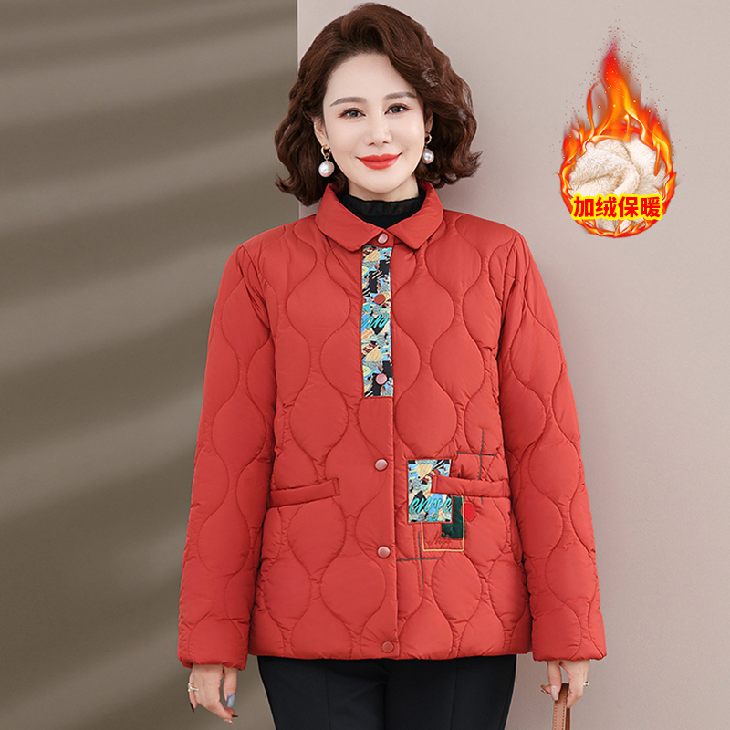 妈妈冬装冬季新款加厚棉服棉衣外套洋气短款中老年保暖棉袄