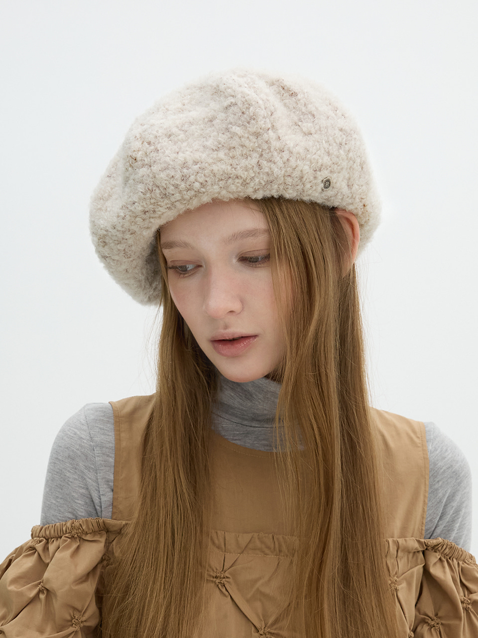 【设计师品牌】BrownHat 宽松毛绒贝雷帽