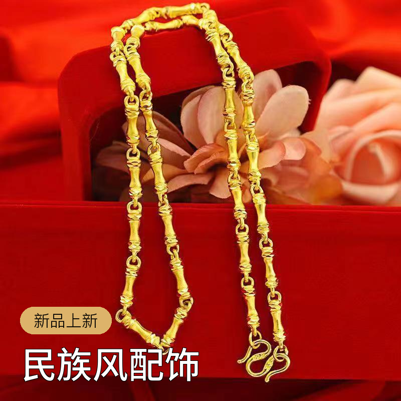 合金项链  男女风款小骨头项链百搭时尚经典竹节项链打底项链配饰