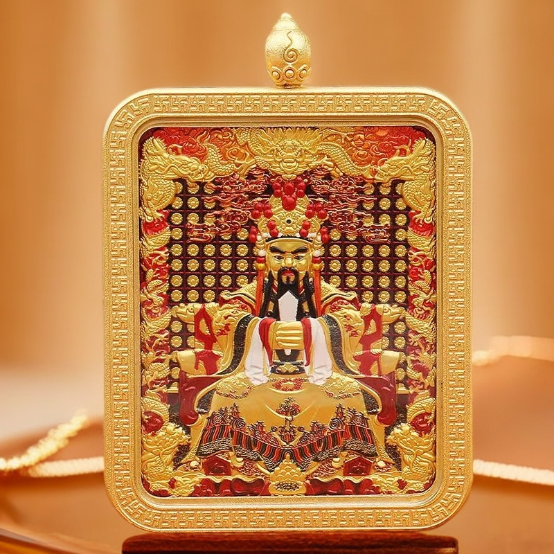 铜合金吊坠 五台S国潮本命佛铜吊坠五路财神生肖随机配绳民族风