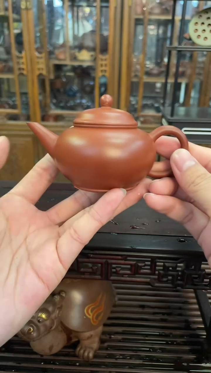 【闪购商品】朱泥编号915水平朱泥紫砂壶