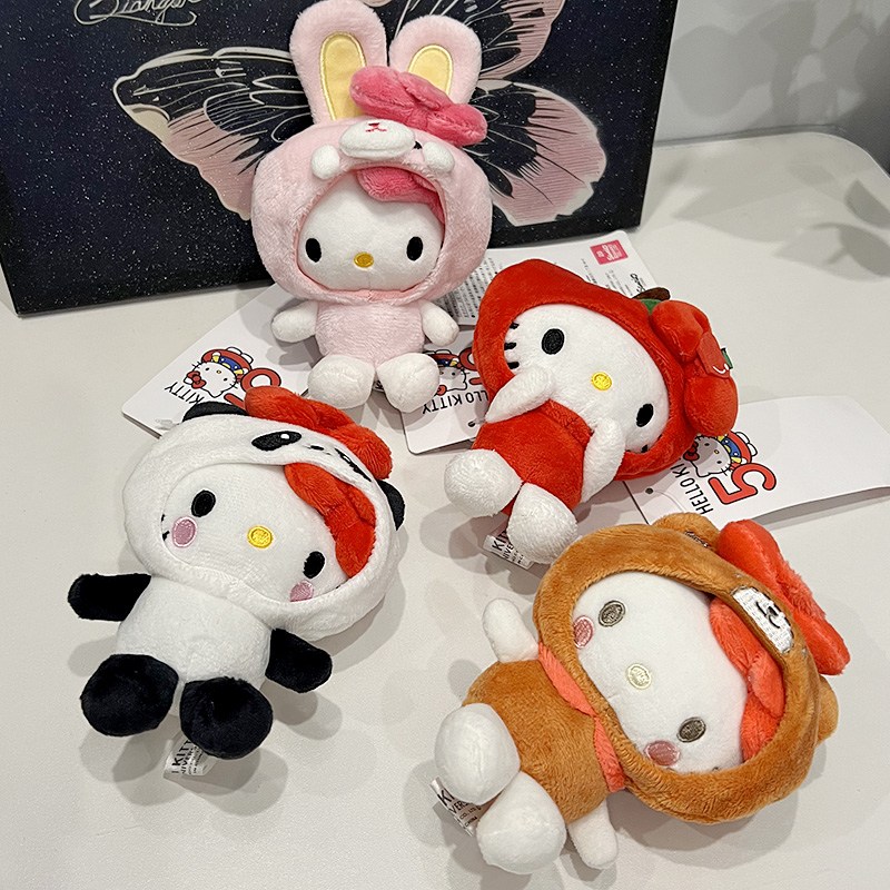 头套系列kitty 可爱包包挂件 兔子熊猫苹果小熊创意玩偶