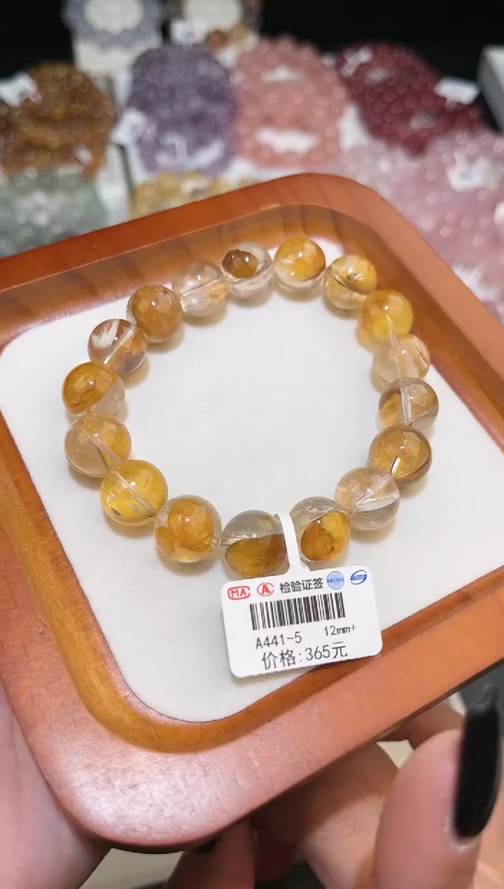 【闪购商品】水晶手链未镶嵌多样性发一黄胶花A441-5