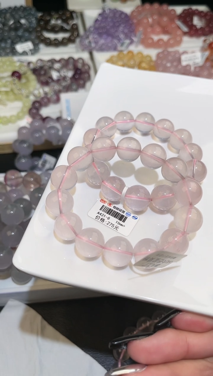 【闪购商品】水晶手链未镶嵌多样性发一莫粉A431-8