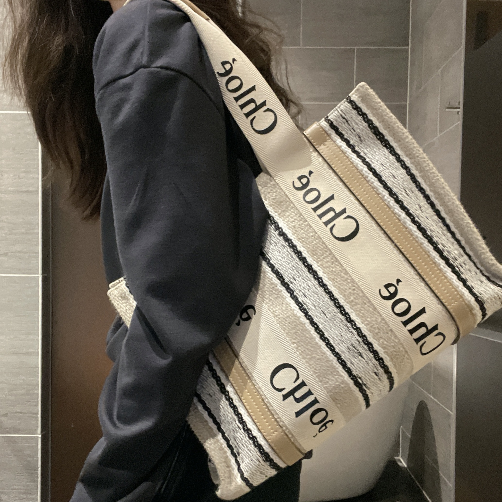 95新 Chloe/蔻依 编织拼色手提单肩包014109