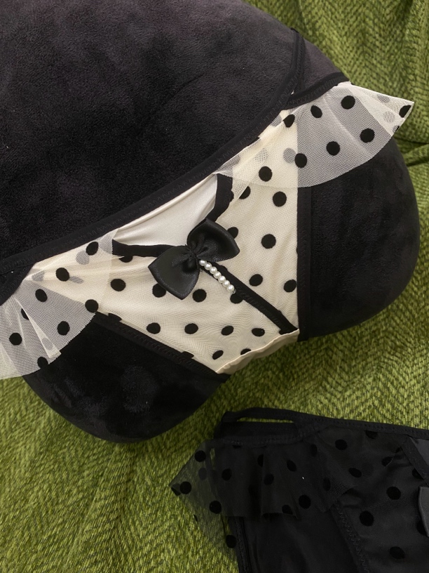 波点女士拼接内裤蕾丝复古