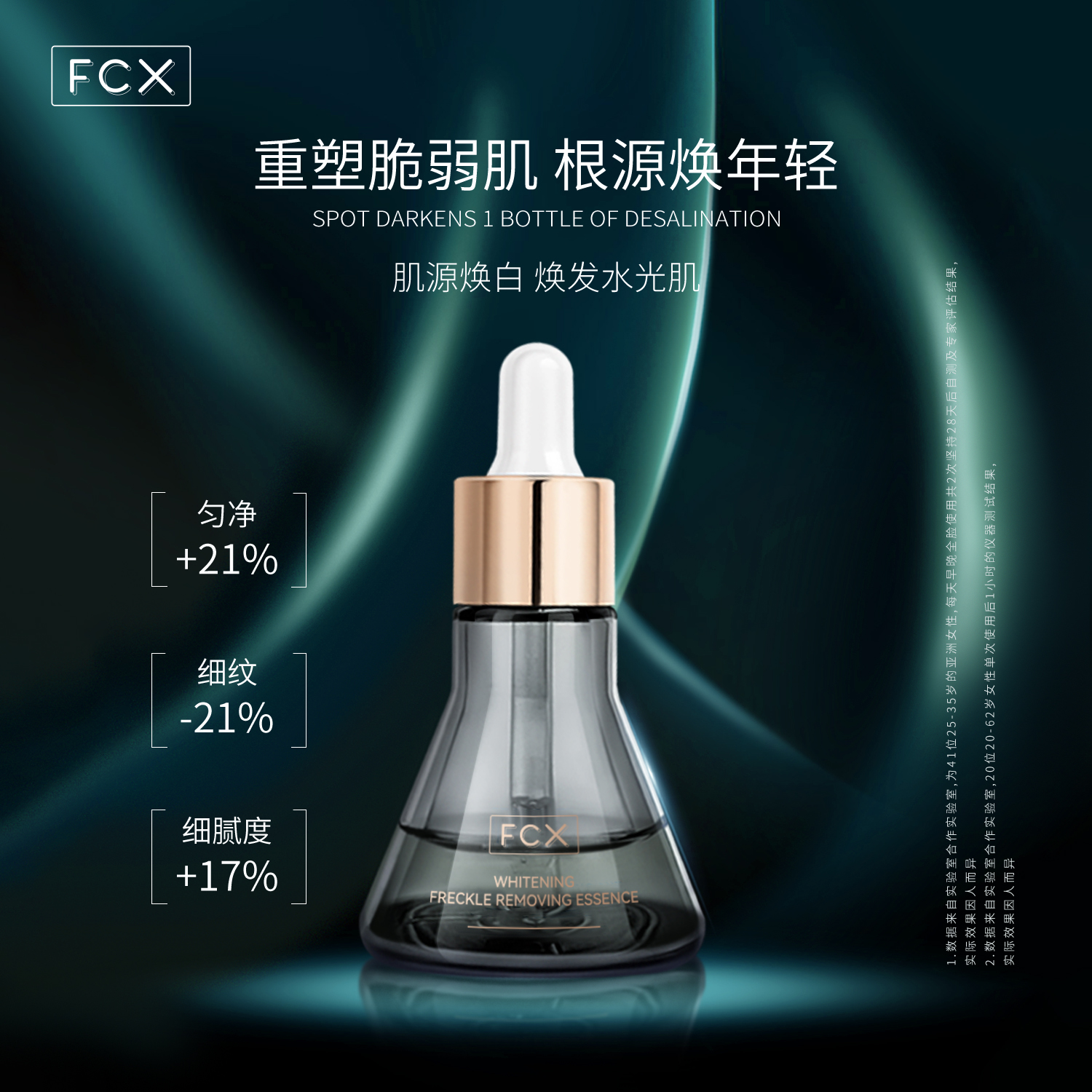 【美白独家特证】FCX小黑瓶烟酰胺美白补水保湿修护保湿淡纹精华液