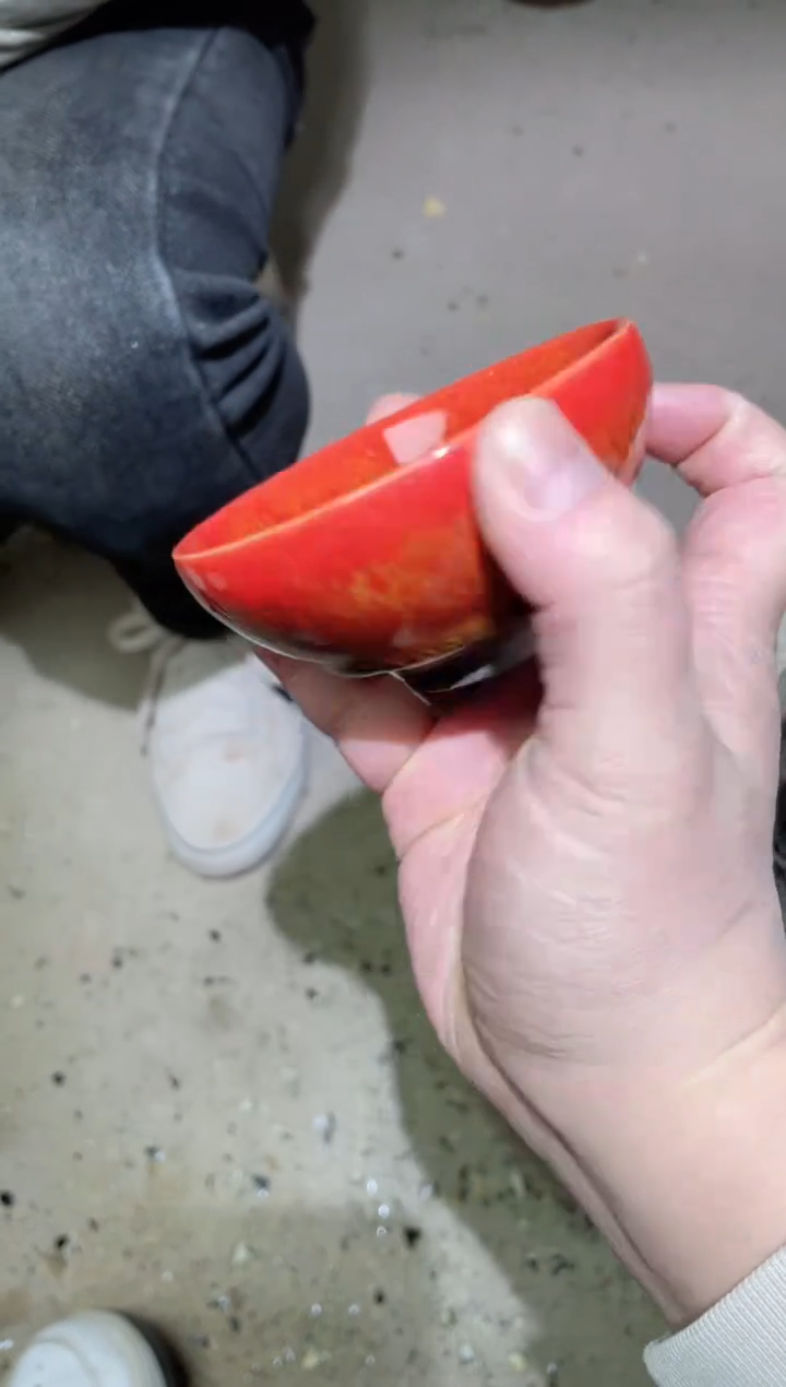 【闪购商品】瓷茶盏平口——金丝牛血（配礼盒+证书）