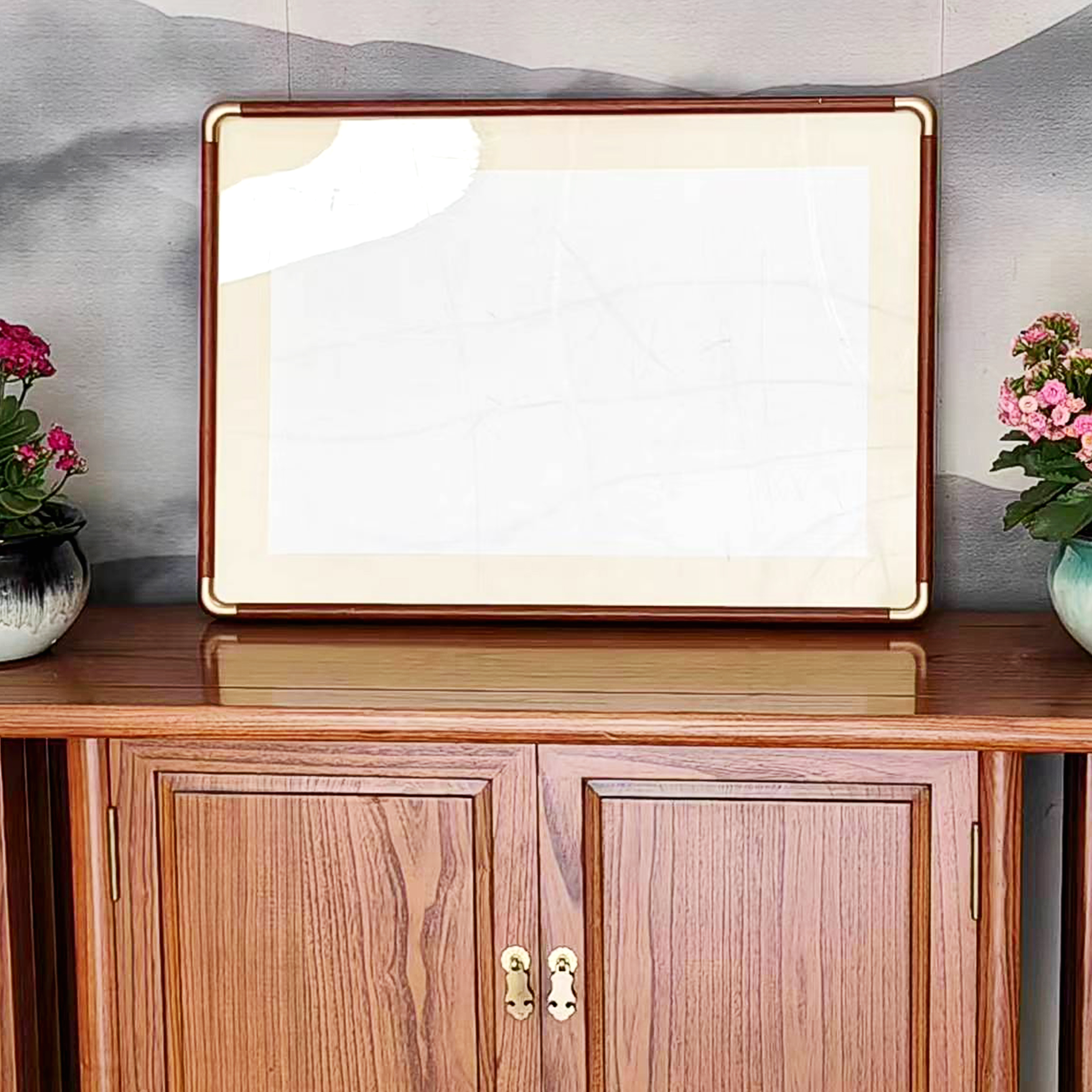 【背板45*65】塑角白木实木框画框