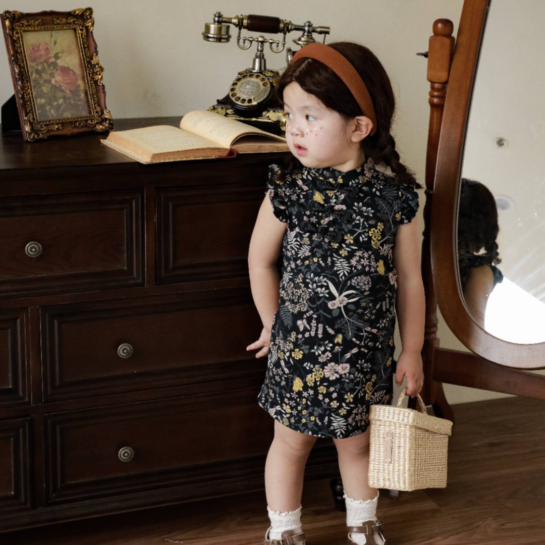 幼悠童装儿童旗袍裙洋气夏季2025新款小童宝宝连衣裙女童裙子5489