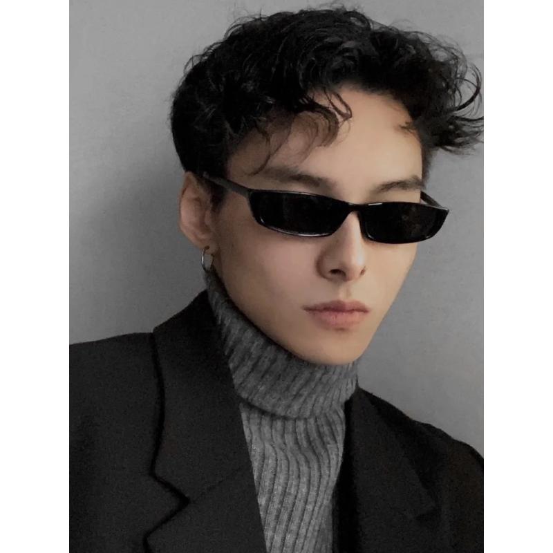 韩版潮男小方形装饰墨镜个性败类偏光太阳镜辣妹街拍黑色防紫外线