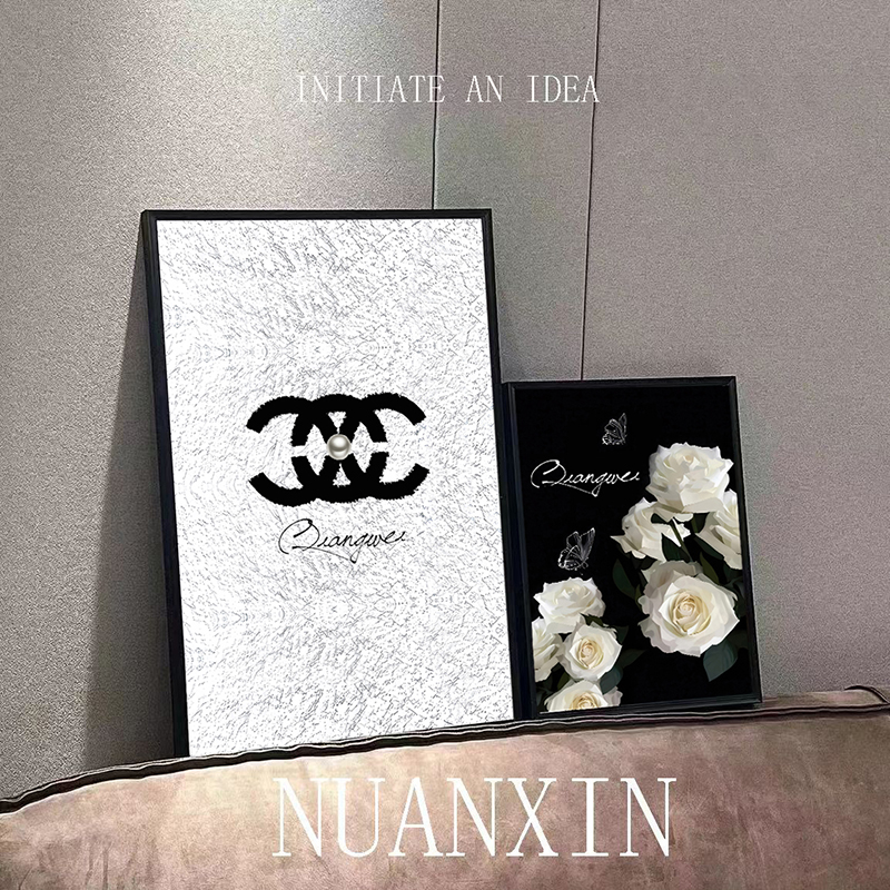 铝合金边框细闪磨砂面沙发背景电视柜摆画摆画卧室客厅沙发挂画