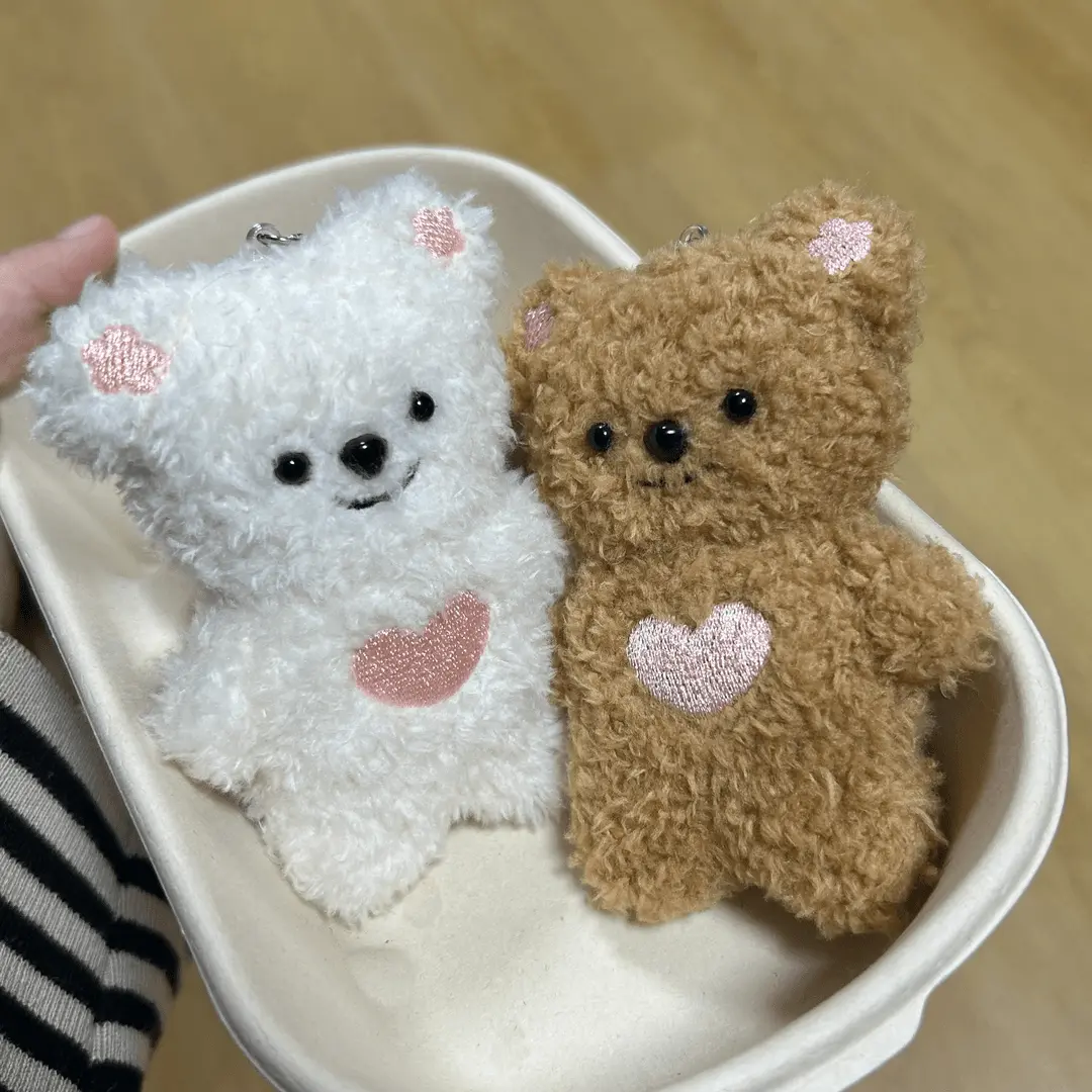 【爆款】吱吱叫爱心熊熊会磁吸吱吱叫卡通送礼ins棕熊白熊钥匙扣