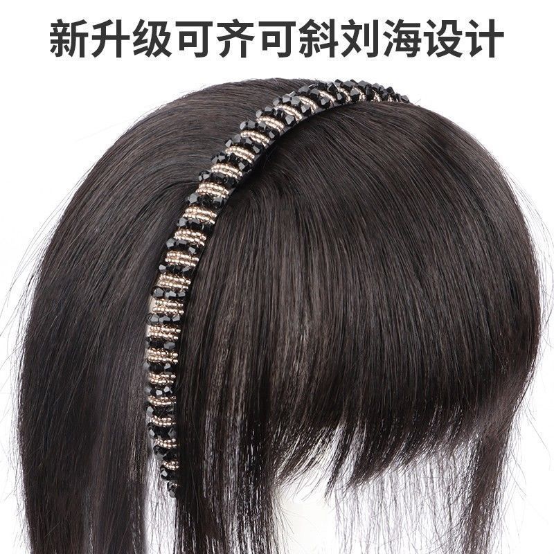 刘海假发女自然前额发箍一体补发片遮白发增发量假发片