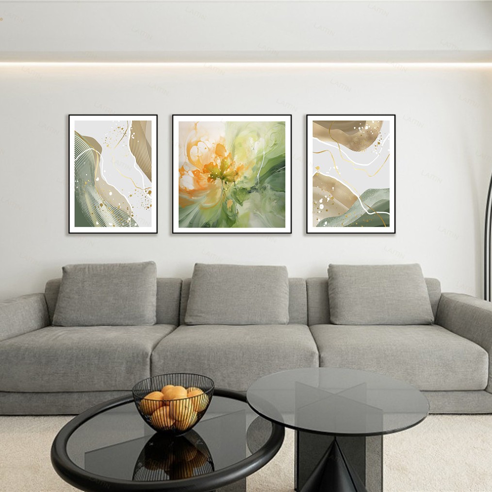 『清风』皮革肌理沙发背景画设计师款