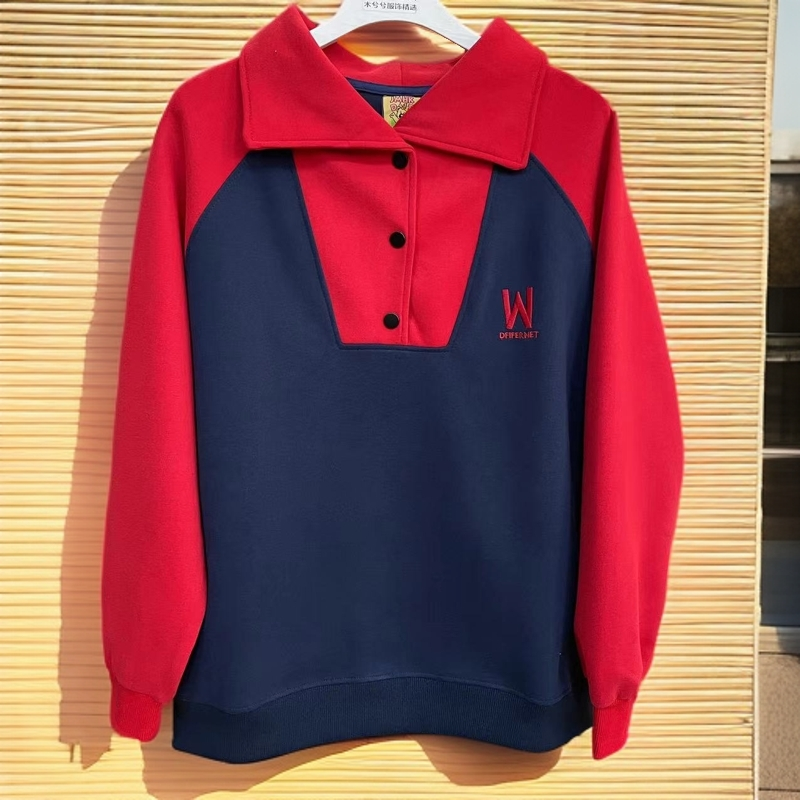 3021#【木兮兮专属】2025年秋冬季新款翻领气质显瘦时尚百搭卫衣女