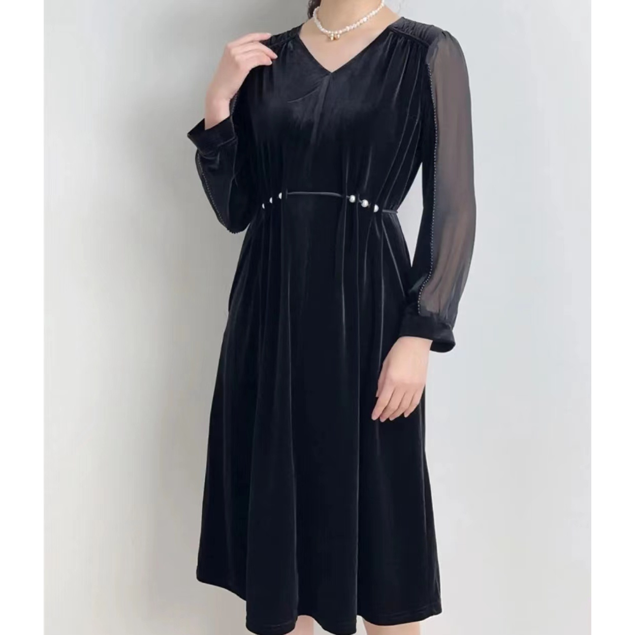 A494#【木兮兮专属】2026年秋冬季气质显瘦洋气收腰轻奢女装连衣裙