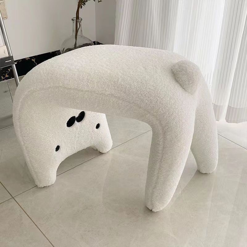 猫咪换鞋凳动物卧室房间可爱羊羔毛凳化妆凳梳妆凳玄关凳入户凳子
