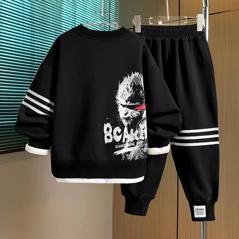 男童秋装套装2024新款春秋款洋气儿童时髦男孩网红卫衣秋季运动服