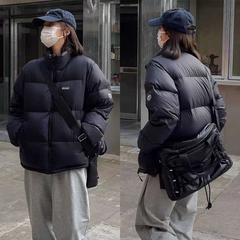 波司豋2023年新款白鸭绒羽绒服女短款韩版面包服显瘦情侣潮加厚外