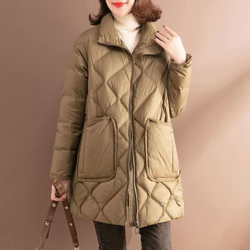 波司豋羽绒服服女冬季2023新款立领韩版中长款棉袄宽松大码棉衣外