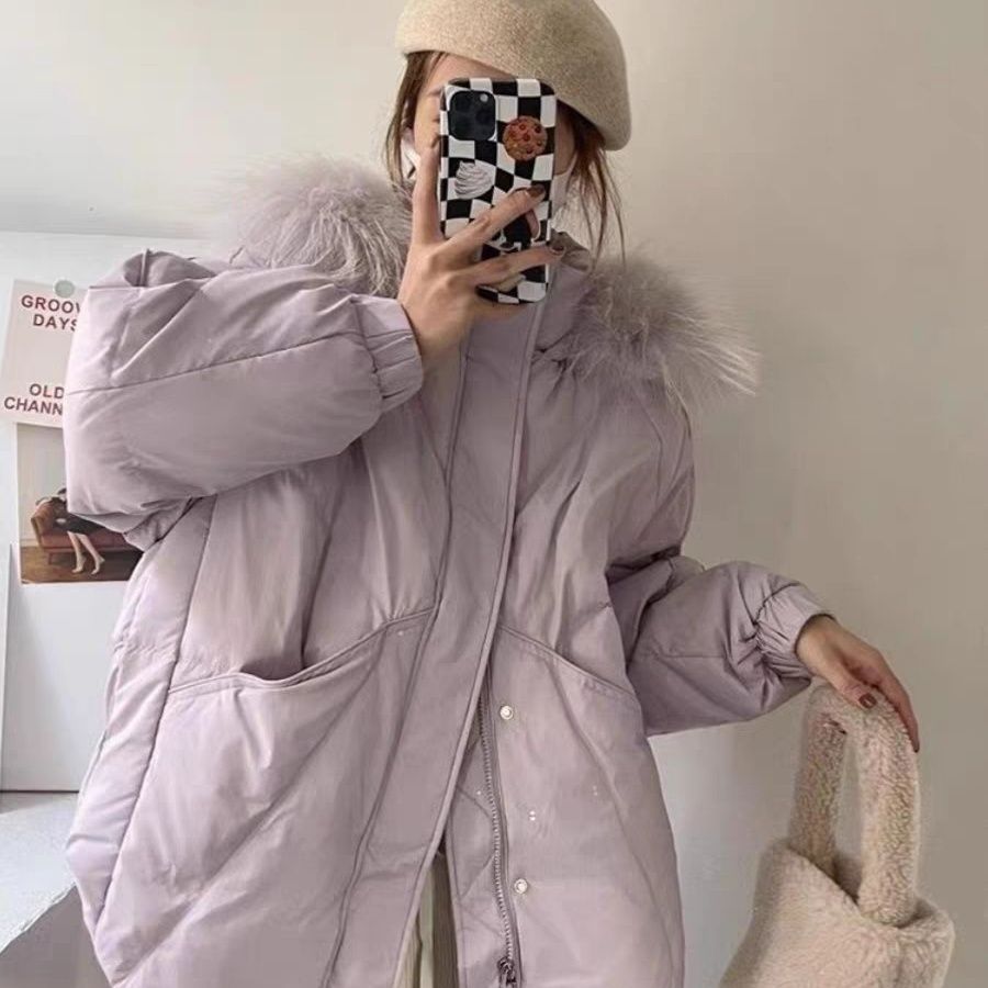 波司豋大毛领羽绒服短款反季2023甜美新款减龄宽松加厚鸭绒保暖外
