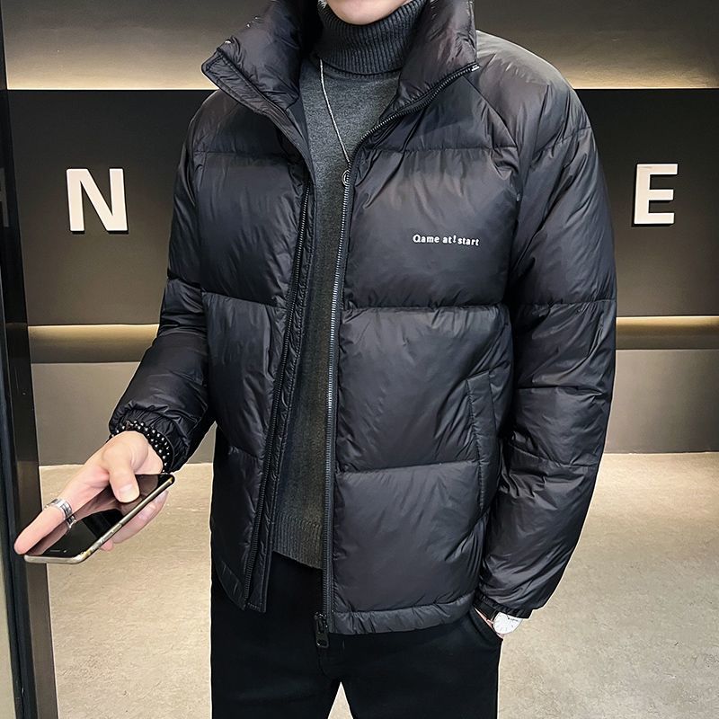 波司豋轻薄羽绒服男士简约休闲纯色短款冬季新款潮牌帅气保暖立领